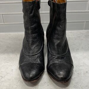 John Fluevog Black Leather Ankle Booties
